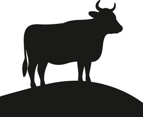 Cow silhouette, Black cow silhouette, animal silhouette