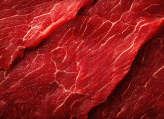 raw beef marbling texture top view on white background