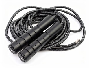 Black Weighted Jump Rope with Aluminum Handles