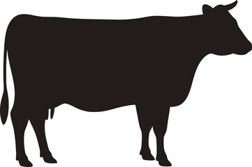 Cow silhouette, Black cow silhouette, animal silhouette