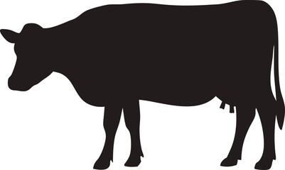 Cow silhouette, Black cow silhouette, animal silhouette