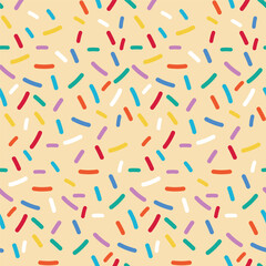 Donut Candy Background with Seamless Rainbow Sprinkle Texture Featuring Color Glaze and Tiny Vermicelli for Dessert Inspired Pattern and Sweet Decorative Confection Illustration Design