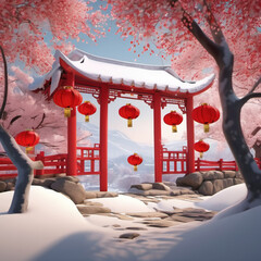 Minimal Composition of Spring Festival in Virtual Reality