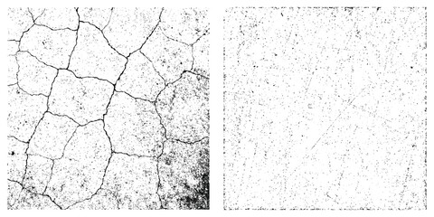 Grunge Texture Overlay Vector – Cracked and Scratched Black and White Background for Vintage Design and T-Shirt Print