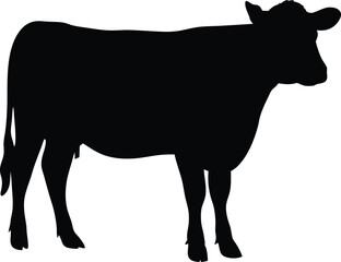 Cow silhouette, Black cow silhouette, animal silhouette