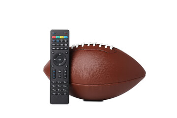 PNG, Rugby ball with remote control, isolated on white background
