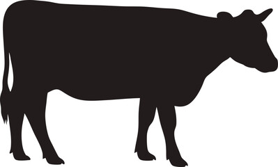 Cow silhouette, Black cow silhouette, animal silhouette