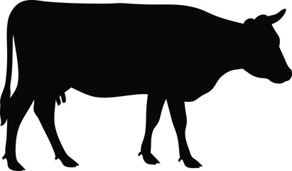 Cow silhouette, Black cow silhouette, animal silhouette