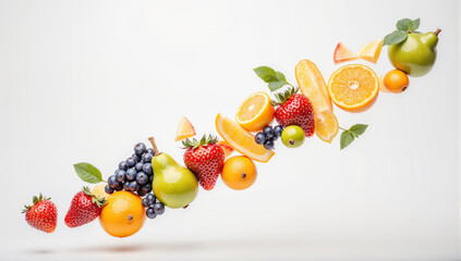 fruit splash strawberry and orange citrus juice juicy fruits fresh fruit motion lemon slice orange slice strawberry close-up fresh fruit background fruit with juice orange juice splash