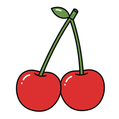cherry with leaf