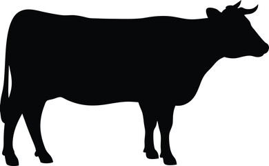 Cow silhouette, Black cow silhouette, animal silhouette