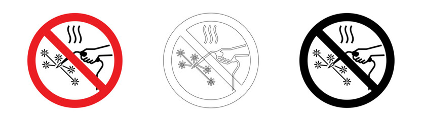 Hot works prohibited in vector format