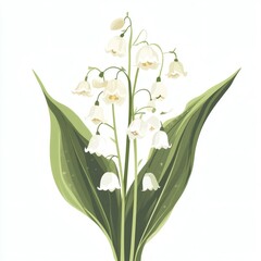 Fototapeta premium Beautiful Lily of the Valley Illustration