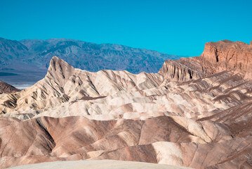 Panoramic Badlands View from Zabriskie Point, Death Valley National Park, California, USA