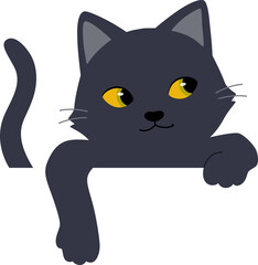 Cute Black Cat Peeking