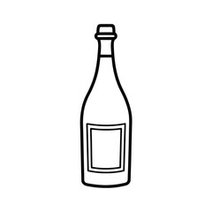 Elegant Wine Bottle Outline Simple Black and White Design for Various Purposes and Creative Projects and Artistic Endeavors