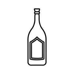 Elegant Liquor Container Depiction of a Refined Bottle Displaying Exquisite Taste and Premium Quality Spirits in a Minimalistic Line Art Style