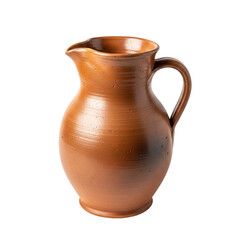 Rustic Brown Clay Pitcher Handcrafted Ceramic Jug for Water or Drinks