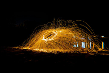 sparks from the fire Sparkling Night by the River