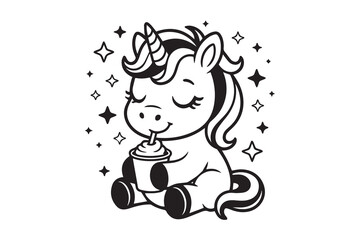 cute unicorn illustration vector