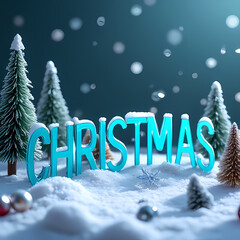 Glass Christmas Title with Festive Details

