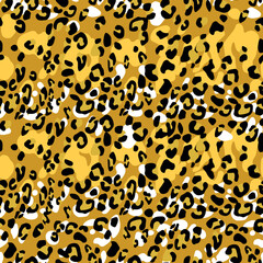 Abstract modern leopard seamless pattern. Animals trendy background. Color decorative vector stock illustration for print, card, postcard, fabric, textile. Modern ornament of stylized skin.