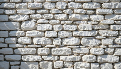 Obraz premium White Textured Brick Wall with Natural Light and Shadow Rustic Stone Background