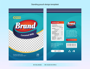Fully editable snack packaging template