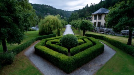 Elegant Green Maze in Royal French Garden Design