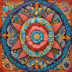 Knitting Style Kaleidoscope Aquarium with Graffiti Art Medium