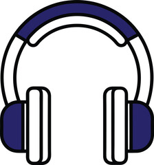 Outline icon of headphone on a white background