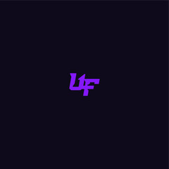 Obraz premium cool and sporty design UF with bold monogram style letter techno sport logo