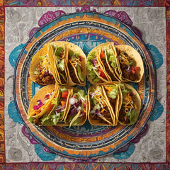 Double Exposure Tacos with Tapestry Texture: A Culinary Art Fusion