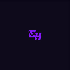 techno sport logo EH cool and sporty design with bold monogram style letter