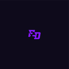 techno sport logo FD cool and sporty design with bold monogram style letter