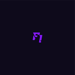 techno sport logo FI cool and sporty design with bold monogram style letter
