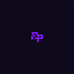 techno sport logo FP cool and sporty design with bold monogram style letter