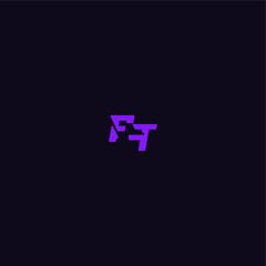 techno sport logo FT cool and sporty design with bold monogram style letter