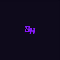 techno sport logo with bold monogram style letter cool and sporty design GH