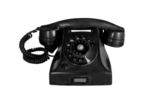 The old dial phone is scratched