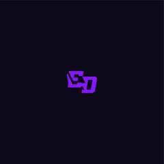 techno sport logo ED cool and sporty design with bold monogram style letter