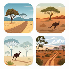 australian outback style android icons            