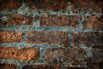 Background of old wall with red brick pattern
