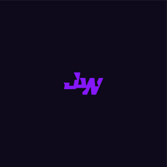techno sport logo with bold monogram style letter cool and sporty design JW
