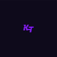 Fototapeta premium techno sport logo with bold monogram style letter cool and sporty design KT