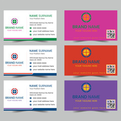 Modern corporate business card design template set.