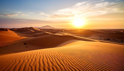 sunset in the sahara desert