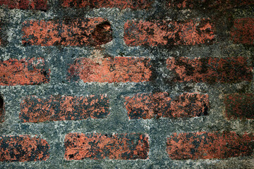 Background of old wall with red brick pattern