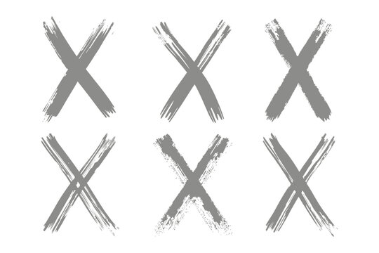 "X Marks the Spot: Artistic renderings of crossed-out marks with an expressive, hand-painted style, evoking a sense of prohibition and rejection."