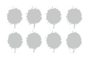 Creative Sprays Design Elements: An arrangement of eight light gray spray effect circles, offering a minimalist and versatile visual element for innovative design projects.